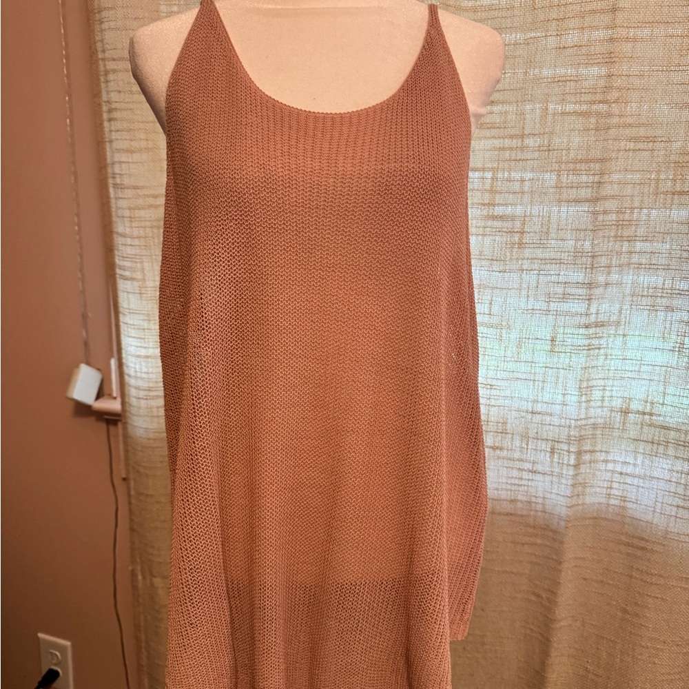 Sleeveless Knit Tank Top in dusty Pink